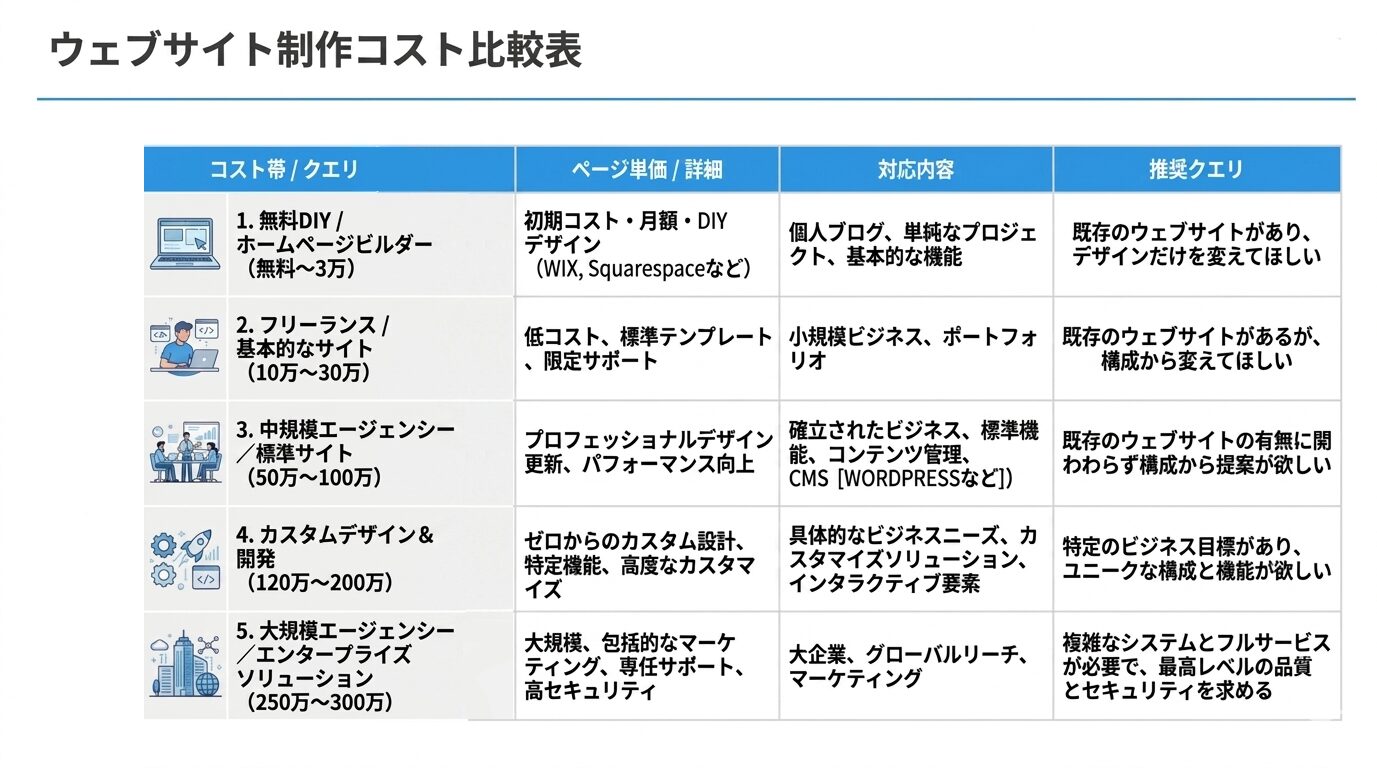 Web制作費用比較